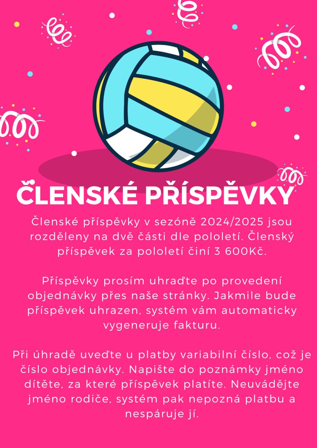 členské příspěvky 24-25